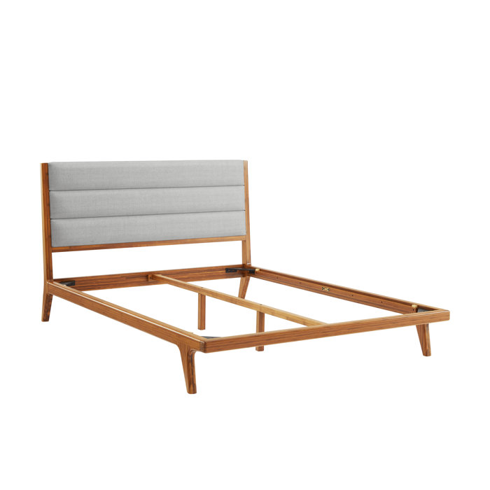 Corrigan Studio® Horey Solid Wood and Upholstered Platform Bed